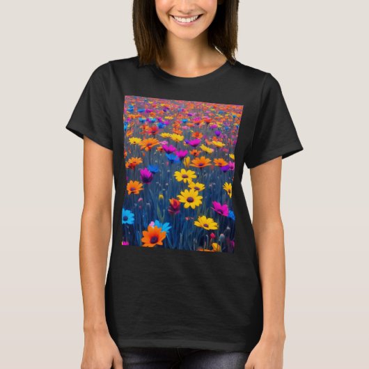 Farbenfrohe Blume T-Shirt (Vorderseite)