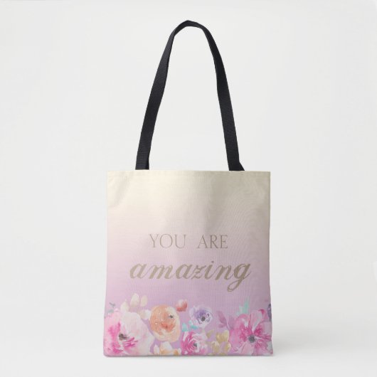 Farbenfrohe Blume Tasche (Vorderseite)