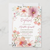 Farbenfrohe Blume Taufe Girl Einladung (Vorderseite)