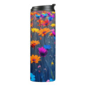 Farbenfrohe Blume Thermosbecher (Nach links gedreht)
