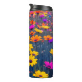Farbenfrohe Blume Thermosbecher (Nach rechts gedreht)