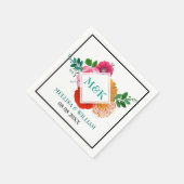 Farbenfrohe Blume Trendy Wedding Design Serviette (Ecke)
