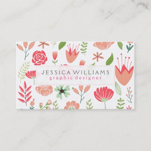 Farbenfrohe Blume über weißem Hintergrund Visitenkarte (Vorderseite)