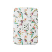 Farbenfrohe Blume und Blätter Badematte (Vorderseite Vertikal)