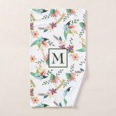 Farbenfrohe Blume und Blätter Badhandtuch Set (Handtuch)