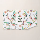 Farbenfrohe Blume und Blätter Badhandtuch Set (Handtuch)