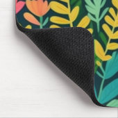 Farbenfrohe Blume und Blätter Mousepad (Ecke)