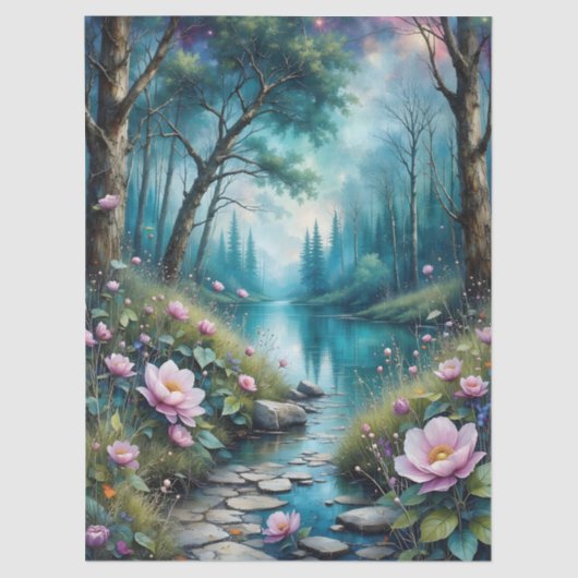 Farbenfrohe Blume und die wilde Natur Seidenpapier (Vorderseite)