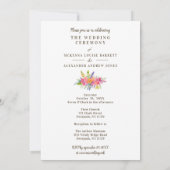 Farbenfrohe Blume und Foto in den Foliage Garland Einladung (Rückseite)