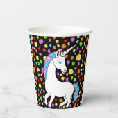 Farbenfrohe Blume und Herzen Pappbecher (Rückseite)