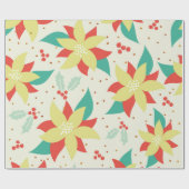 Farbenfrohe Blume und Mistleton Geschenkpapier (Flach)