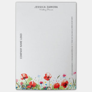 Farbenfrohe Blume und Rote Pfeffer Post-it Klebezettel