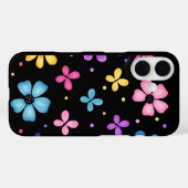Farbenfrohe Blume und Schmetterlinge Case-Mate iPhone Hülle (Rückseite (Horizontal))