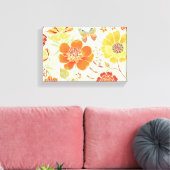 Farbenfrohe Blume und Schmetterlinge Leinwanddruck (Insitu (Wohnzimmer))