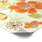 Farbenfrohe Blume und Schmetterlinge Poster (Ecke)