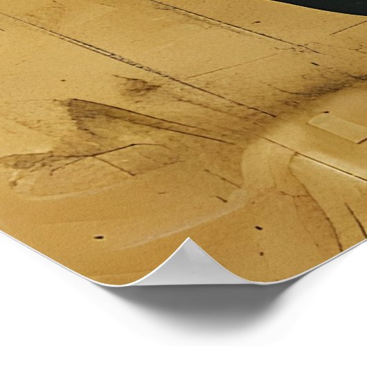 Farbenfrohe Blume und Vollmondmalerei Poster (Ecke)