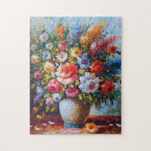 Farbenfrohe Blume Vase Malerei Puzzle