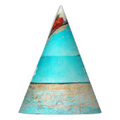 Farbenfrohe Blume, Vintager Holzrahmen. Partyhütchen (Links)