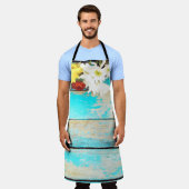 Farbenfrohe Blume, Vintager Holzrahmen. Schürze (Getragen)