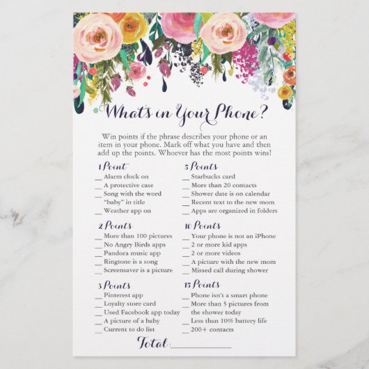 Farbenfrohe Blume Was ist in deinem Handyspiel, Bl (Vorderseite)