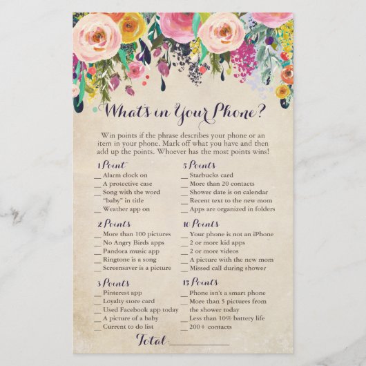 Farbenfrohe Blume Was ist in deinem Handyspiel, Vi (Vorderseite)