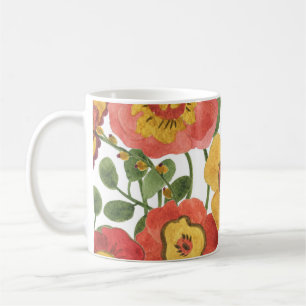 Farbenfrohe Blume: Wasserfarbenmuster im Sommer. Kaffeetasse