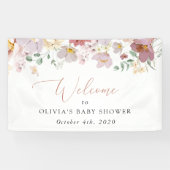 Farbenfrohe Blume, Wildblumen, Babydusche Willkomm Banner (Horizontal)