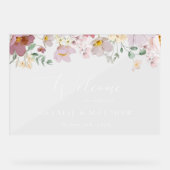 Farbenfrohe Blume, Wildblumen, Begrüßung Acrylschild (Vorderseite)