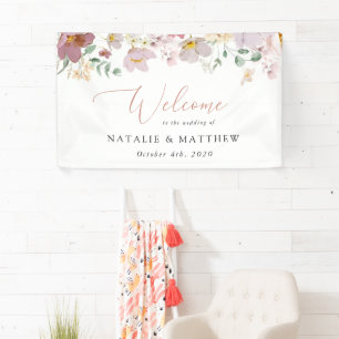 Farbenfrohe Blume, Wildblumen, Begrüßung Banner