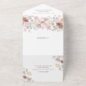 Farbenfrohe Blume, Wildblumen, Boho, Hochzeit All In One Einladung (Außenbereich)