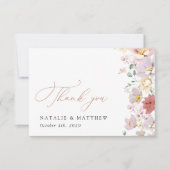 Farbenfrohe Blume, Wildblumen, Boho, Hochzeit Dankeskarte (Vorderseite)