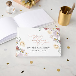 Farbenfrohe Blume, Wildblumen, Boho, Hochzeit Gästebuch