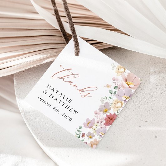 Farbenfrohe Blume, Wildblumen, Boho, Hochzeit Geschenkanhänger