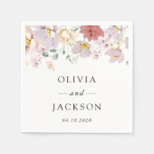 Farbenfrohe Blume, Wildblumen, Boho, Hochzeit Serviette (Vorderseite)