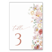 Farbenfrohe Blume, Wildblumen, Boho, Hochzeit Tischnummer (Rückseite)