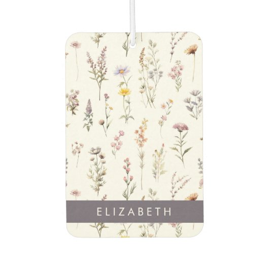 Farbenfrohe Blume, Wildblumen, Grünpflanzen, Ihr N Autolufterfrischer (Vorderseite)