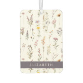 Farbenfrohe Blume, Wildblumen, Grünpflanzen, Ihr N Autolufterfrischer (Rückseite)