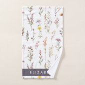 Farbenfrohe Blume, Wildblumen, Grünpflanzen, Ihr N Badhandtuch Set (Handtuch)