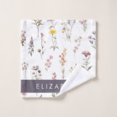 Farbenfrohe Blume, Wildblumen, Grünpflanzen, Ihr N Badhandtuch Set (Waschlappen)