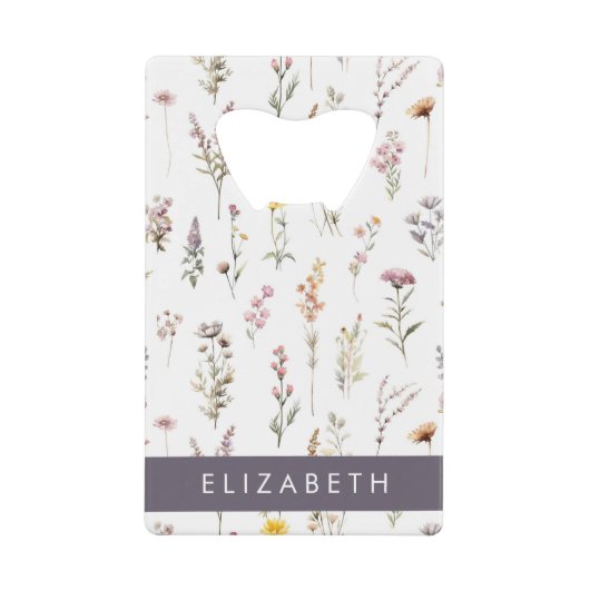 Farbenfrohe Blume, Wildblumen, Grünpflanzen, Ihr N Geldbeutel Flaschenöffner (Vorderseite)