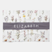 Farbenfrohe Blume, Wildblumen, Grünpflanzen, Ihr N Geschirrtuch (Horizontal)