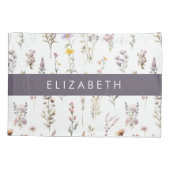 Farbenfrohe Blume, Wildblumen, Grünpflanzen, Ihr N Kissenbezug (Rückseite)