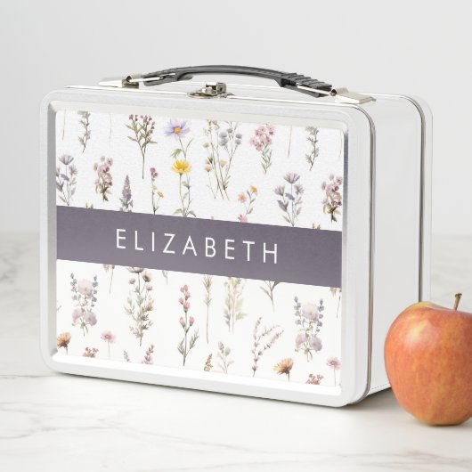 Farbenfrohe Blume, Wildblumen, Grünpflanzen, Ihr N Metall Brotdose (Beispiel)