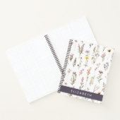 Farbenfrohe Blume, Wildblumen, Grünpflanzen, Ihr N Notizblock (Innenseite)