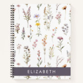 Farbenfrohe Blume, Wildblumen, Grünpflanzen, Ihr N Notizblock (Vorderseite)