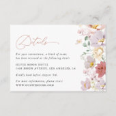 Farbenfrohe Blume, Wildblumen, Hochzeitsdetails Begleitkarte (Vorderseite)