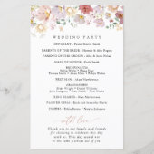 Farbenfrohe Blume, Wildblumen, Hochzeitsprogramm (Rückseite)