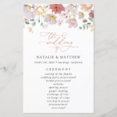 Farbenfrohe Blume, Wildblumen, Hochzeitsprogramm (Vorderseite)