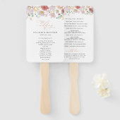 Farbenfrohe Blume, Wildblumen, Hochzeitsprogramm Fächer (Vorne und Hinten)