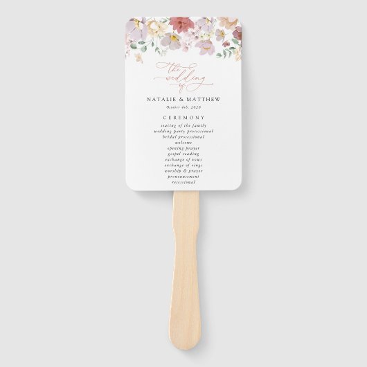 Farbenfrohe Blume, Wildblumen, Hochzeitsprogramm Fächer (Vorderseite)